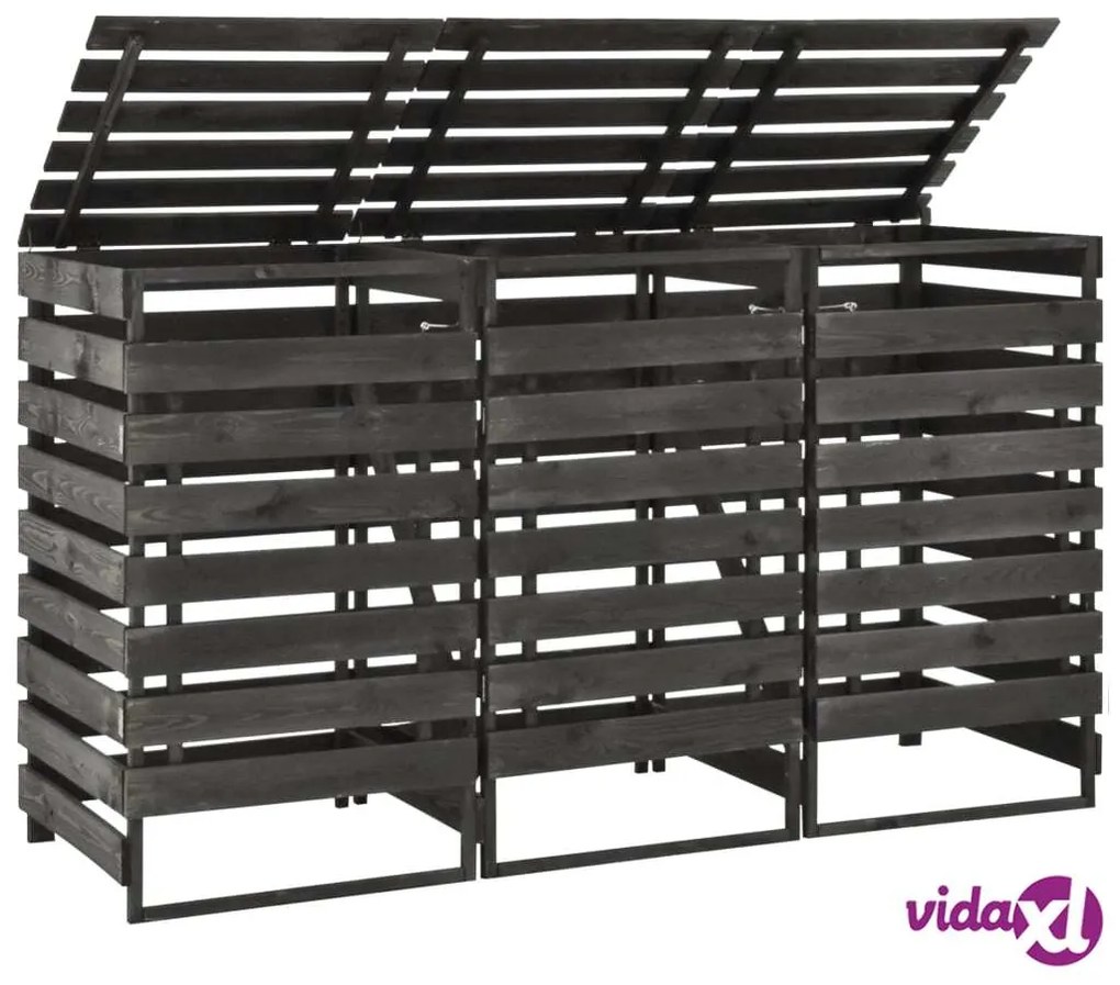vidaXL Copribidone Triplo 210x75x121 cm in Legno di Pino Verniciato