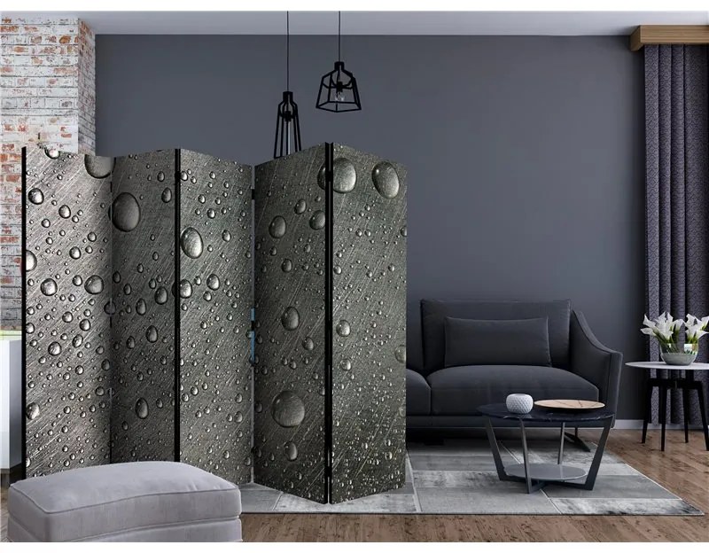 Paravento  Steel surface with water drops II [Room Dividers]  Colore ---, Dimensioni e Misure 225x172