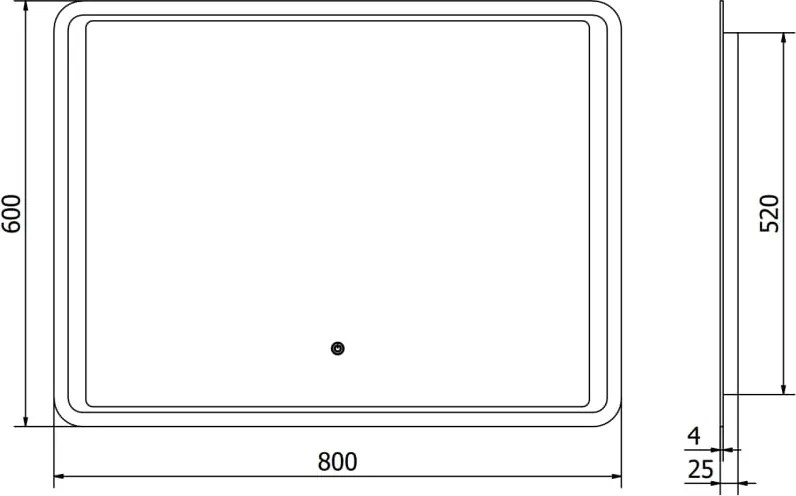Mexen Zusa specchio da bagno retroilluminato 80 x 60 cm, LED 6000K, antiappannamento - 9808-080-060-611-00
