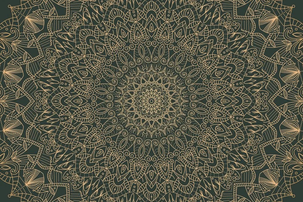 Carta da parati – Mandala ornamentale dettagliata in verde