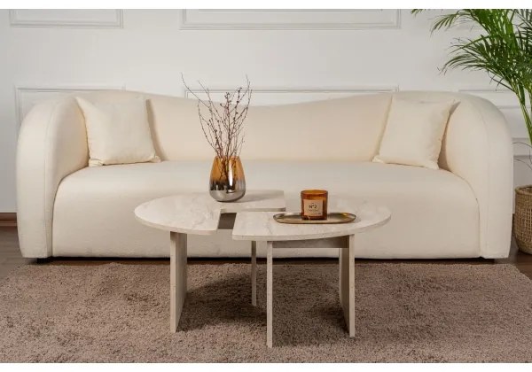 Tavolino da salotto LUVIA, finitura effetto marmo beige