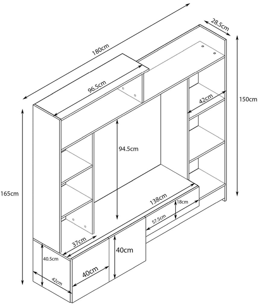 FLORIANO - parete attrezzata soggiorno