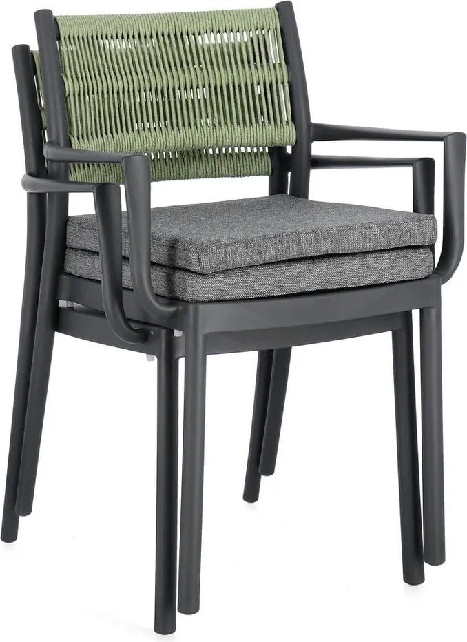 Sedie da esterno in set grigie in plastica 4 pz Alvin – Bizzotto