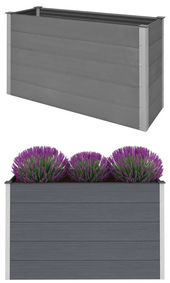 Letto Rialzato Da Giardino İn Wpc 150x50x91 Cm Grigio /