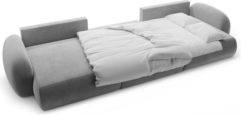 Divano angolare grigio scuro allungabile/con contenitore (a U) con rivestimento in velluto Tonale – Cosmopolitan Design