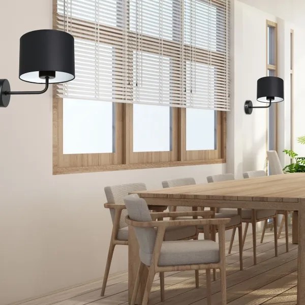 Lampada da parete ARDEN 1xE27/60W/230V nero/bianco