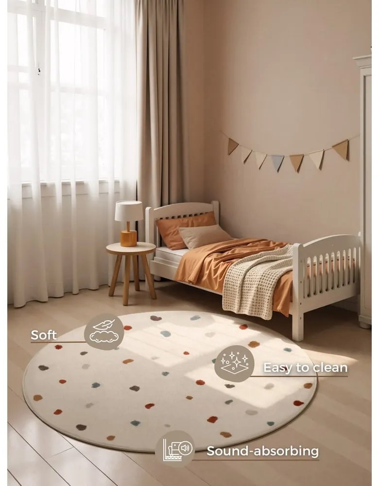 Tappeto per bambini color crema ø160 cm Funny Dots – Hanse Home