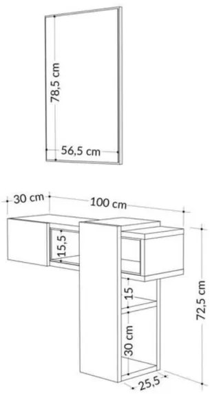 Composizione Ingresso Efes rovere e bianco con specchio