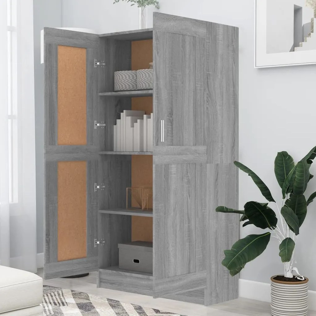 Libreria grigio sonoma 82,5x30,5x150 cm in legno multistrato