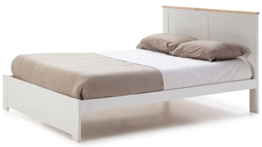 Letto matrimoniale bianco 140x190 cm Akira - Marckeric