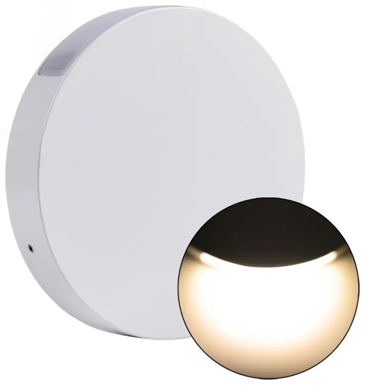 Applique Led da parete slim 6W rotonda Bianco Doppia emissione Bianco caldo 3000K Wisdom