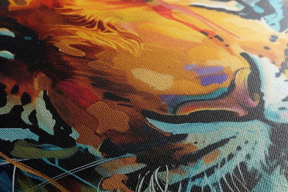 Stampa su tela – Tigre con imitazione di pittura