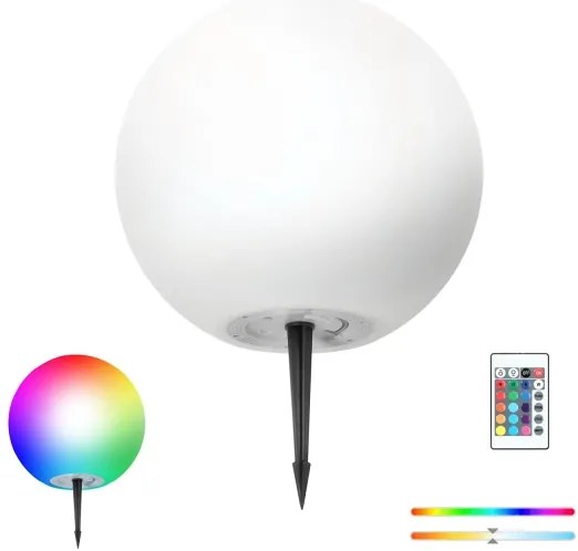 Lampada solare LED RGBW dimmerabile 5W/3,7V 3000K IP54 Ø 30 cm