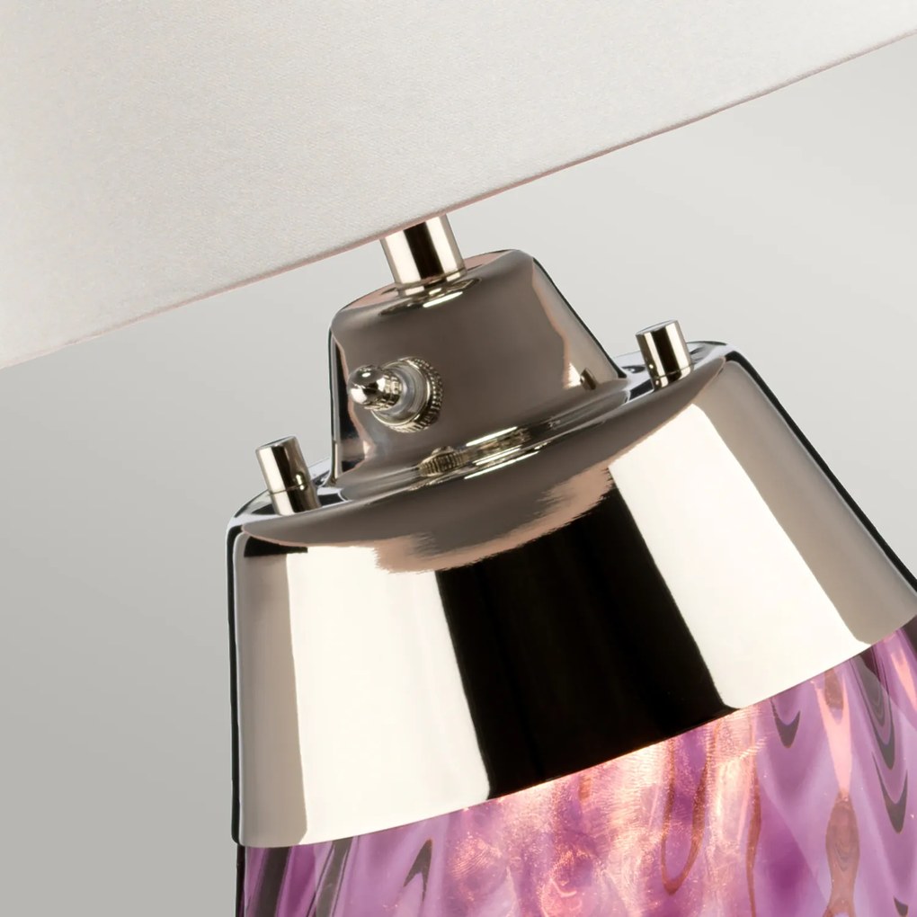 Lampada Da Scrivania Contemporanea Lena In Metallo Vetro Viola Prugna 1 Luce E27