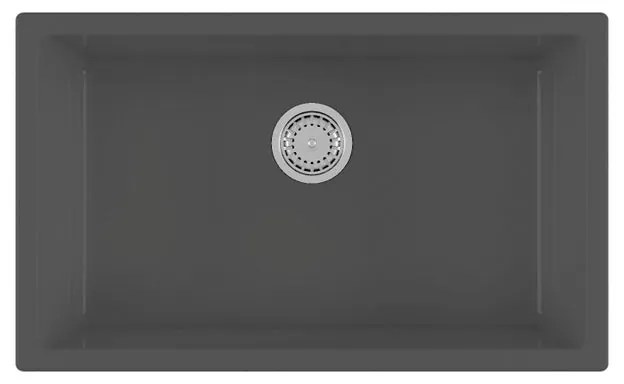 Lavello integrato 1 vasca GALASSIA Ceramica L 76 x L 46 cm nero