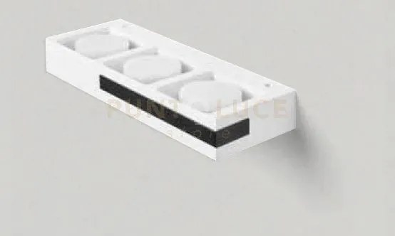Velia applique a parete 3 luci attacco gx53 nera 35,2cm h.5cm in ge...