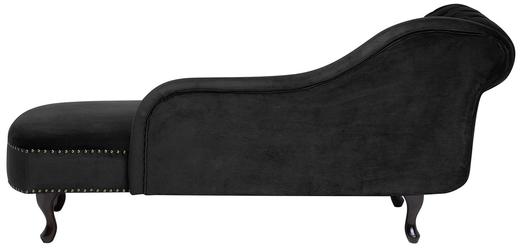 Chaise longue sinistra in velluto nero NIMES Beliani