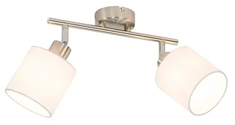 Faretto da soffitto in acciaio con paralume bianco 2 luci orientabili - Hetta