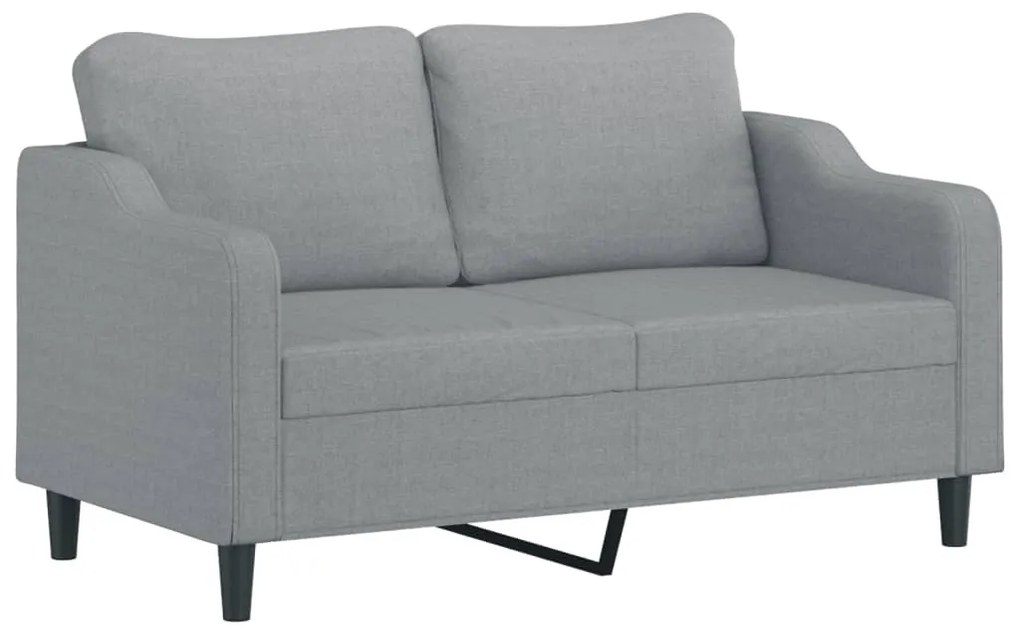 Set di divani 2 pz con cuscini grigio chiaro in tessuto