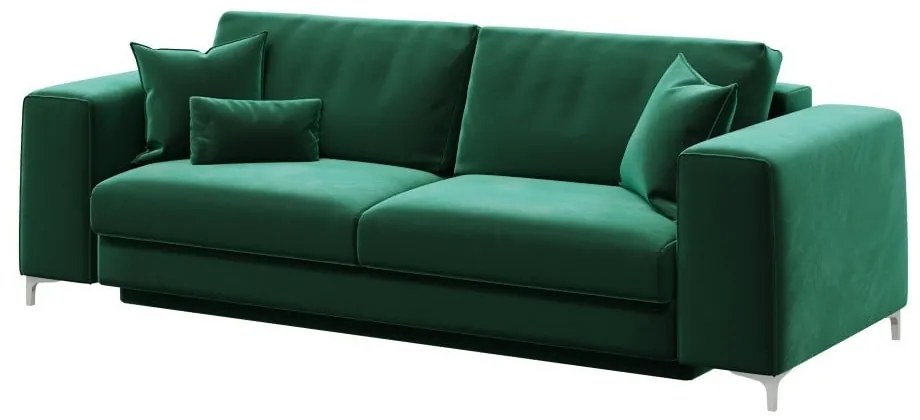 Divano letto in velluto verde scuro Devichy, 256 cm Rothe - devichy
