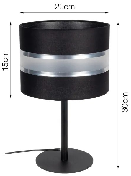 Lampada da tavolo CORAL 1xE27/60W/230V nero