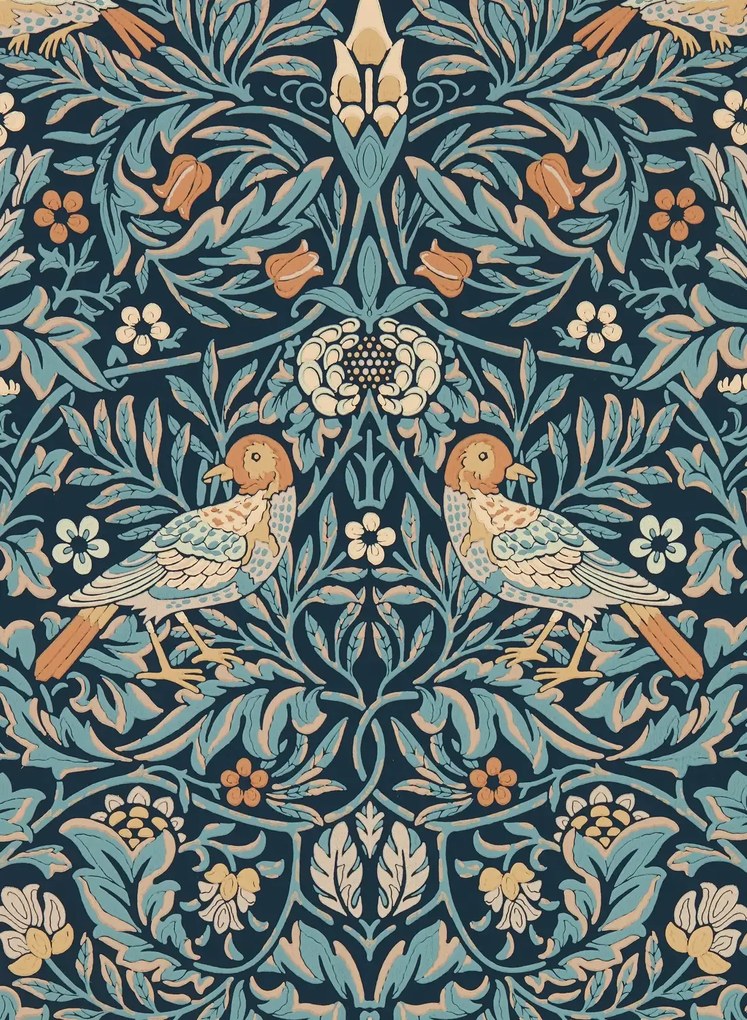 Morris & Co Tapete Bird - Webbs Blue