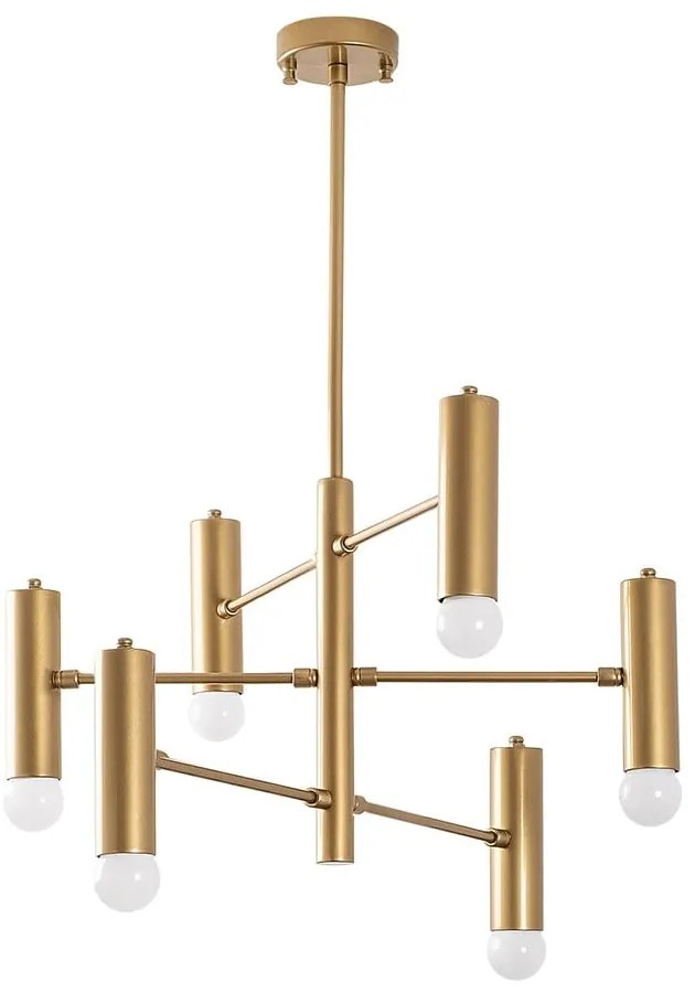 Lampadario dorato con paralume in metallo Gharib – Opviq lights