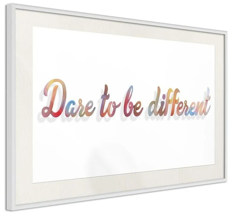 Poster  Dare to Be Yourself  Cornice Quadri Cornice d'oro con passe-partout, Larghezza x Altezza Home decor 45x30