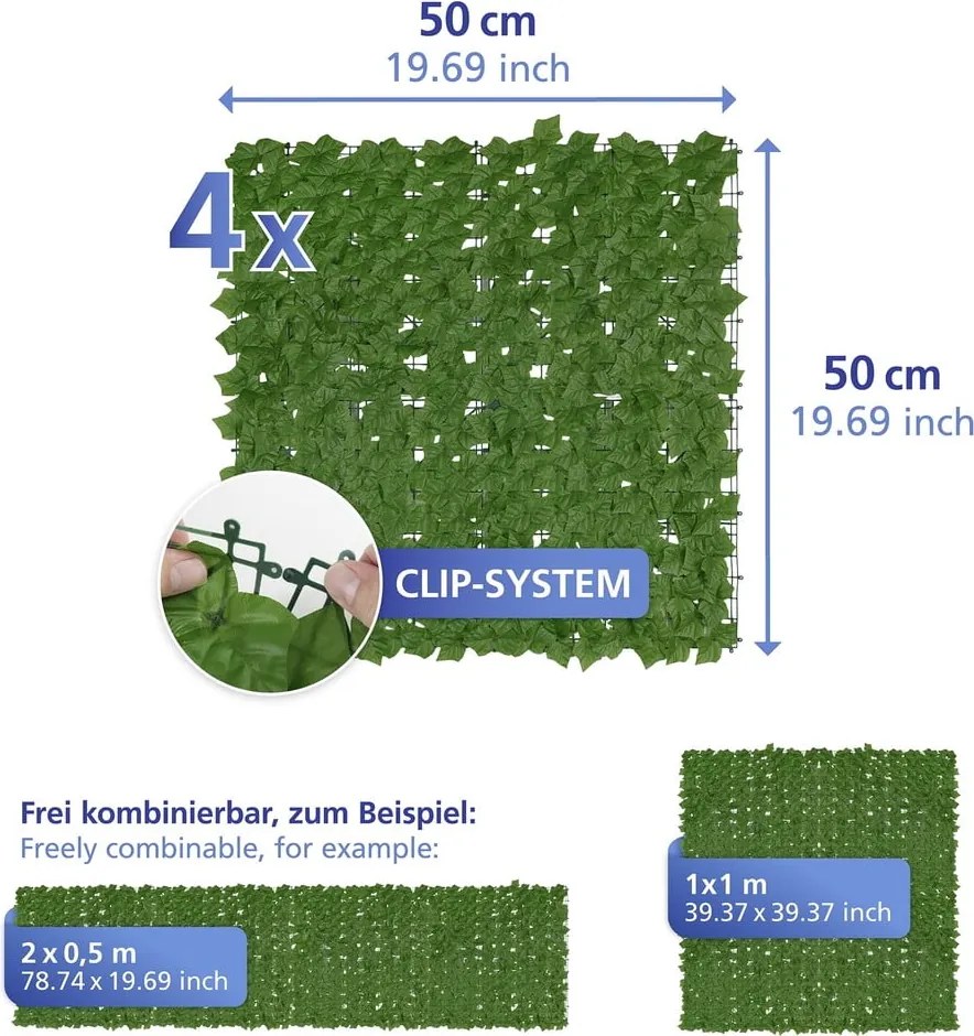 Parasole verde in plastica 100x100 cm Ivy – Maximex