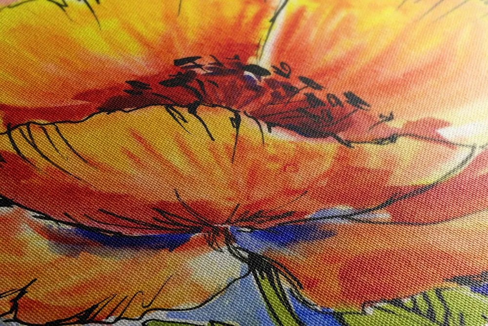 Quadro su tela – Bouquet di fiori di papavero