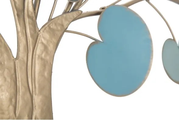 Pannello Decorativo A Parete Albero 89x2,5x90 Cm In Ferro Apple Blu Chiaro