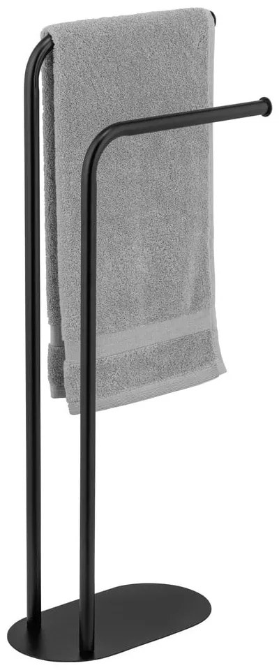 Stand portasciugamani nero in acciaio Levante – Wenko
