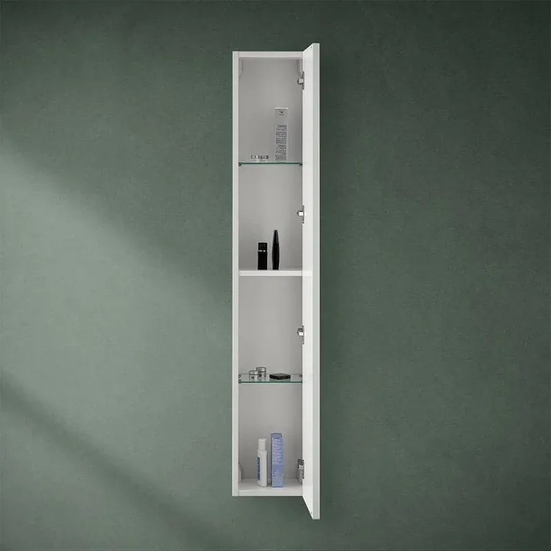 Pensile bagno sospeso cannettato H 150 cm bianco opaco Bali