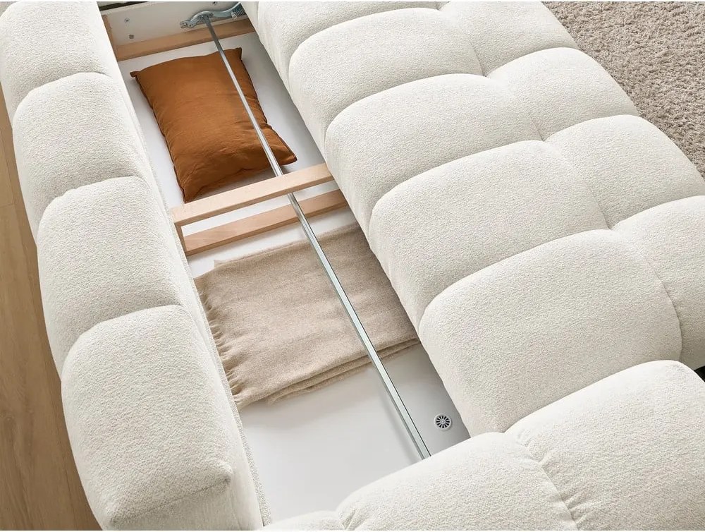 Divano bianco con rivestimento in ciniglia 278 cm Everest – Bobochic Paris