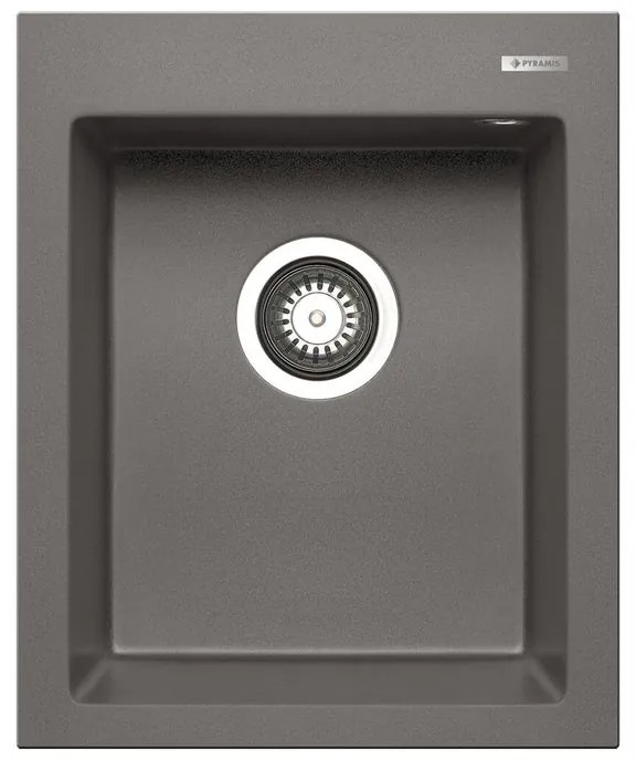 Lavello integrato 1 vasca PYRAMIS Voyager granito L 50 x L 41 cm grigio