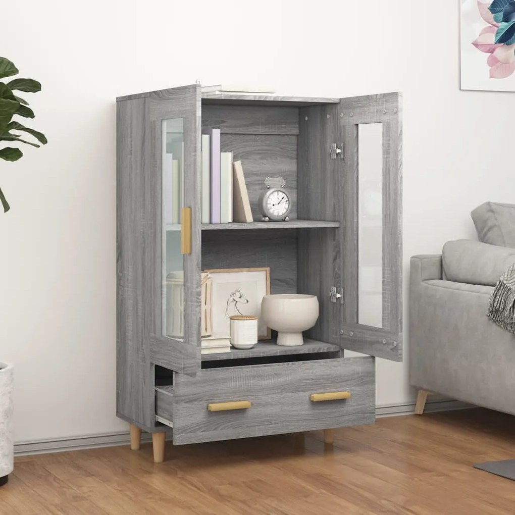 Credenza grigio sonoma 70x31x115 cm in legno multistrato