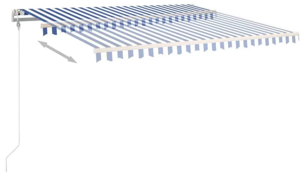 Tenda da Sole Retrattile Automatica 450x350 cm Blu e Bianca
