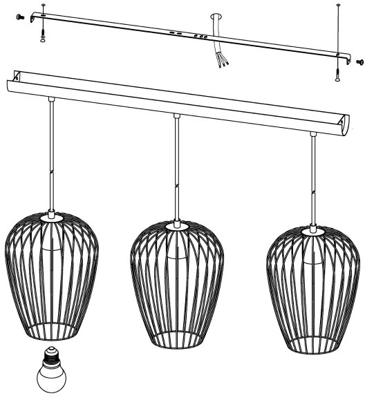 Eglo 49478 - Lampadario NEWTOWN 3xE27/60W/230V