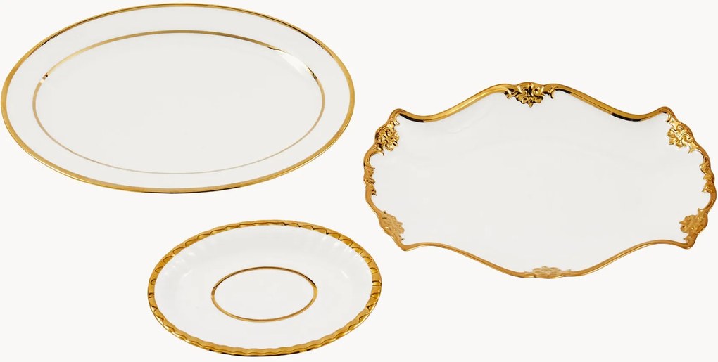 Set da portata in porcellana Golden, set da 3