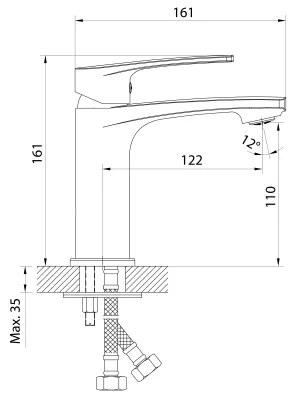 Samona - Miscelatore per lavabo KORANA 16 cm cromo lucido