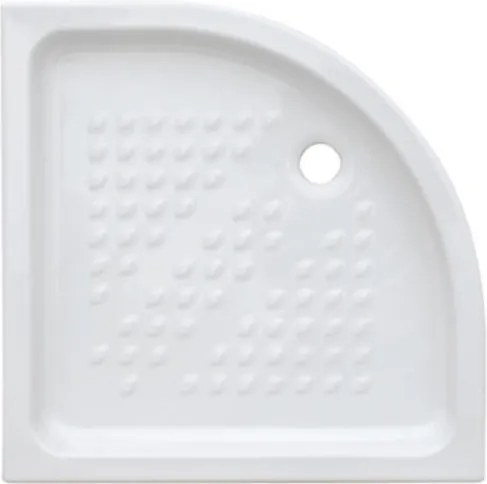 Piatto doccia semicircolare 80 x 80 cm H 10 cm porcellana antiscivolo bianco