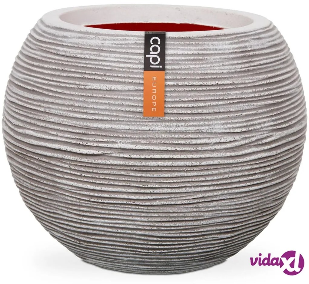 Capi Vaso a Sfera Nature Rib 40x32 cm Avorio KOFI270