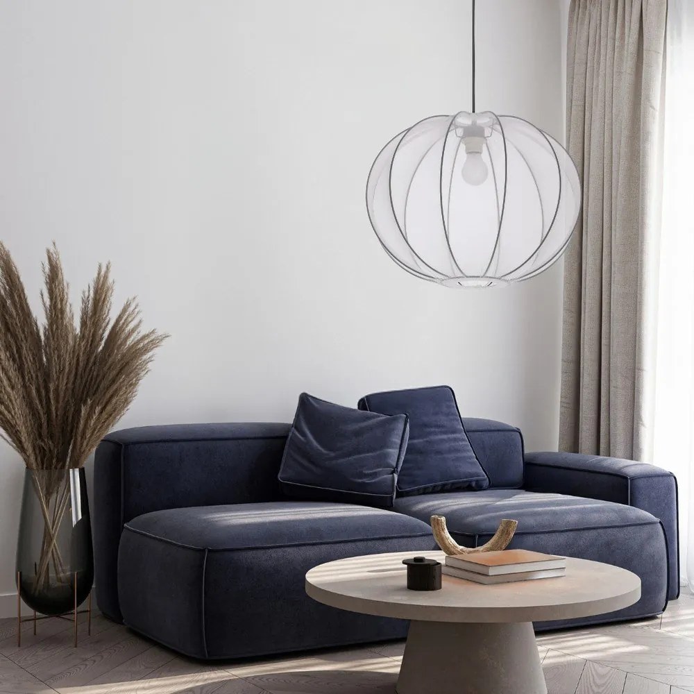 Lampadario bianco con paralume in tessuto ø 52 cm Mellow – Candellux Lighting