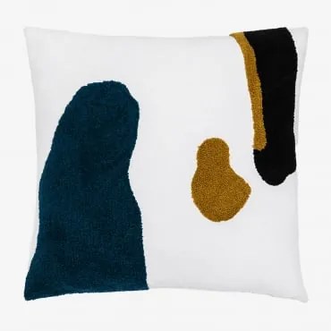 Cuscino quadrato in cotone (45x45 cm) Oddie Bianco Antico - Sklum