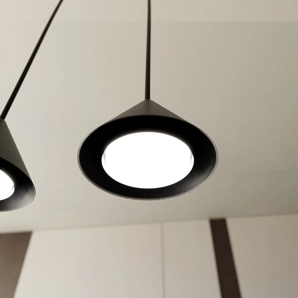 Sospensione Minimal Skadi 6 Luci In Acciaio Nero