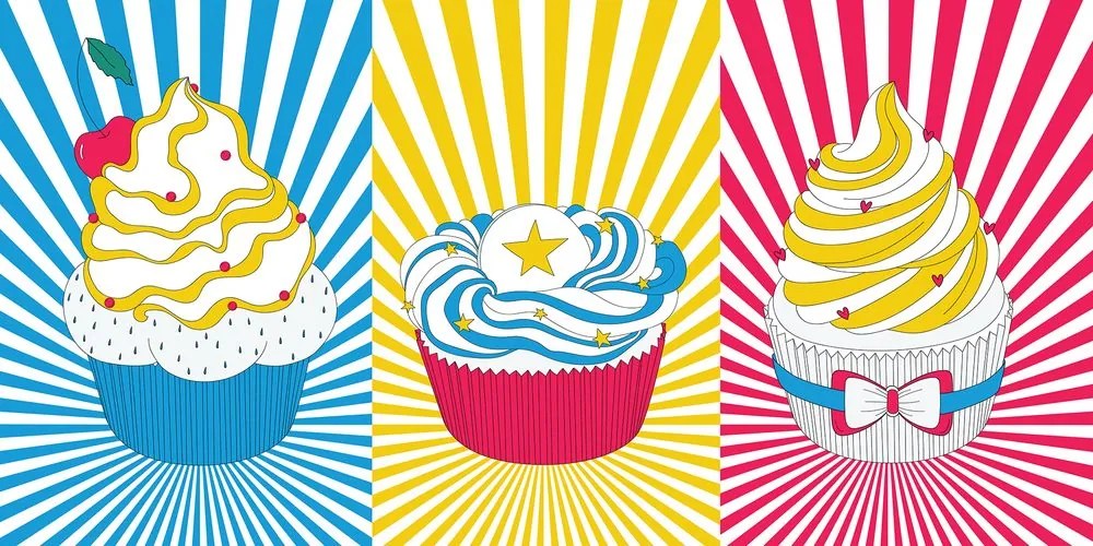 Stampa su tela – Cupcakes pop art