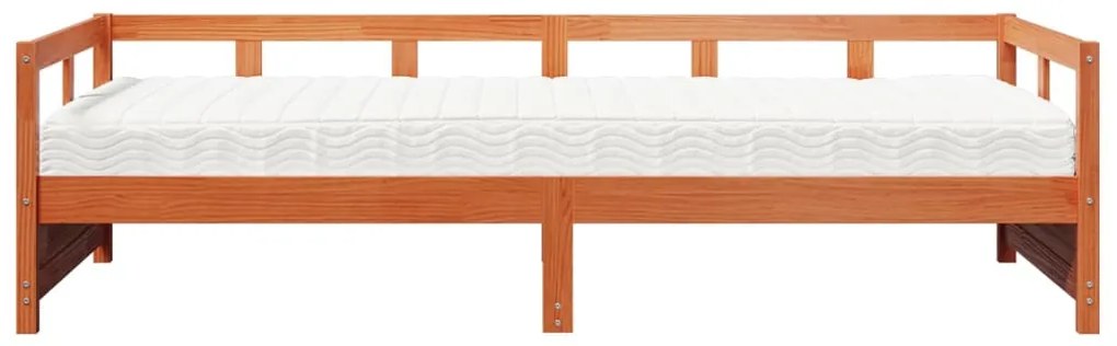 Dormeuse con materasso marrone 90x200 cm legno massello di pino