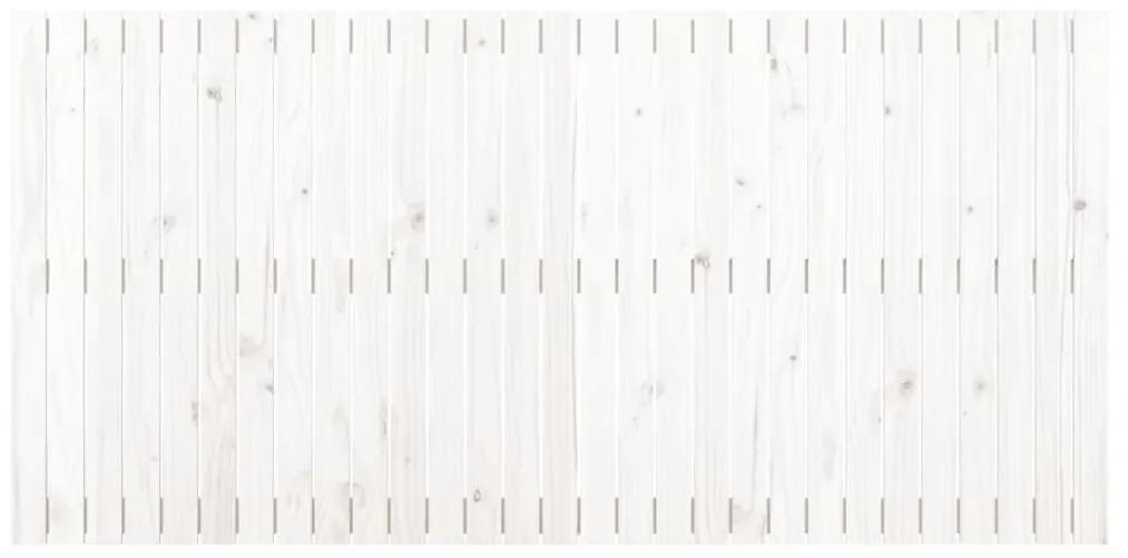 Testiera da parete bianca 185x3x90 cm in legno massello di pino