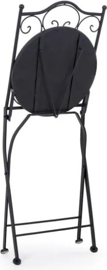 Set da giardino in ferro tavolo bistrot e sedie pieghevoli con maioliche Paloma Bizzotto