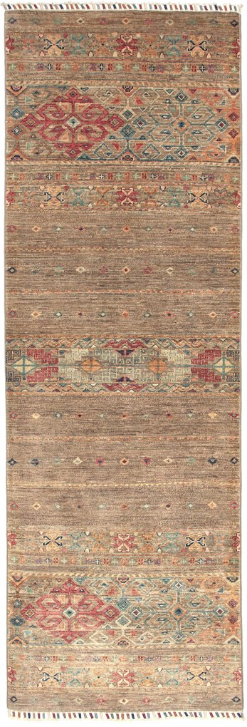 Samarkand Tappeto 80x240 Grigio (Pakistan) Annodato A Mano